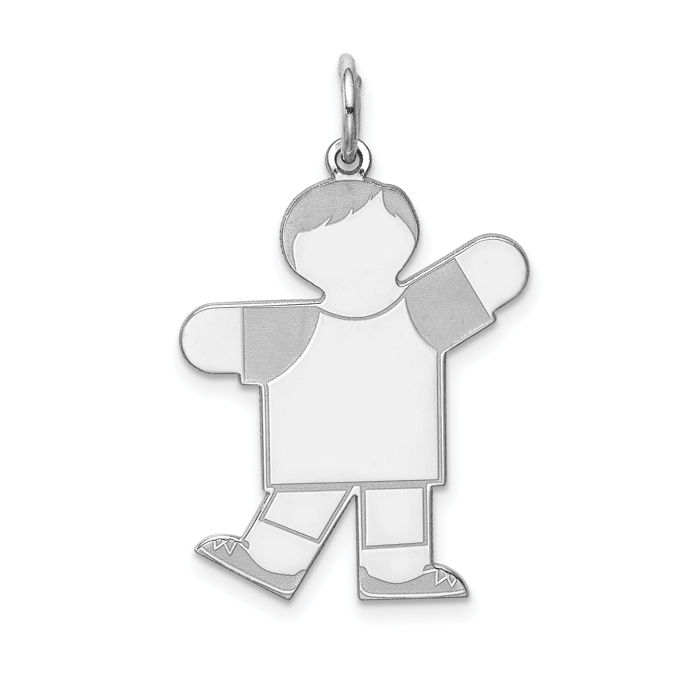 Sterling Silver Rhodium Plated Kid Charm