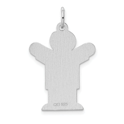 Sterling Silver Rhodium Plated Kid Charm