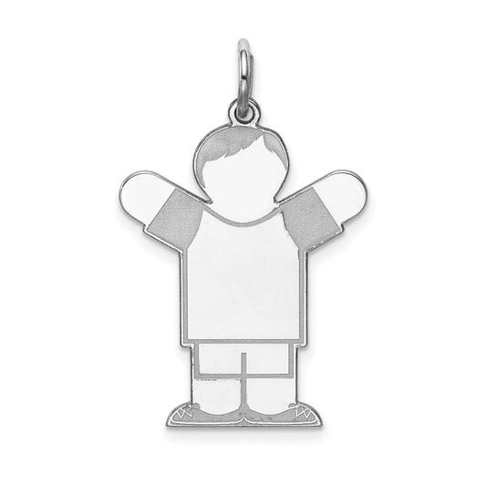 Sterling Silver Rhodium Plated Kid Charm