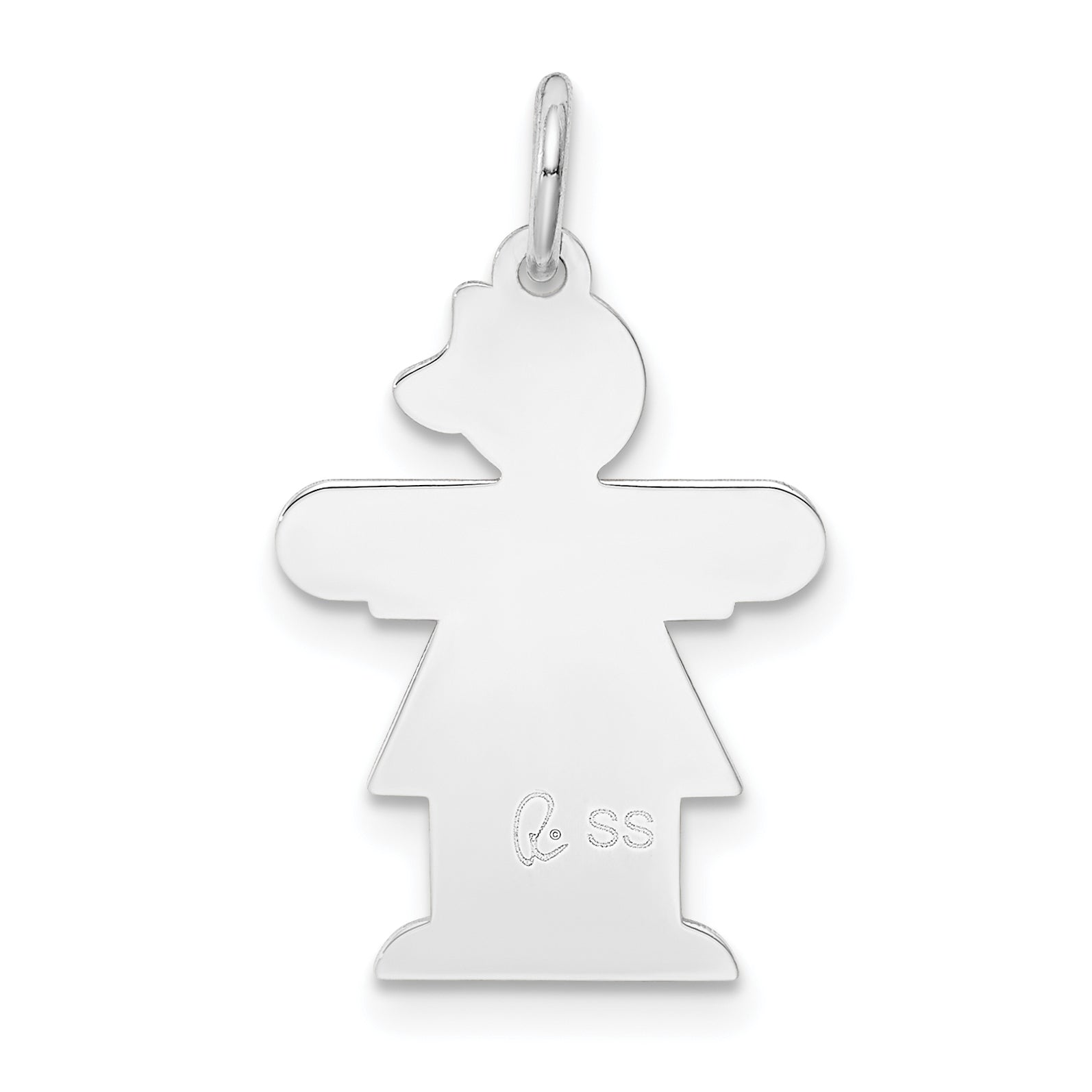 Sterling Silver Rhodium Plated Kid Charm