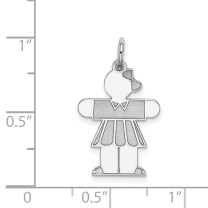 Sterling Silver Rhodium Plated Kid Charm