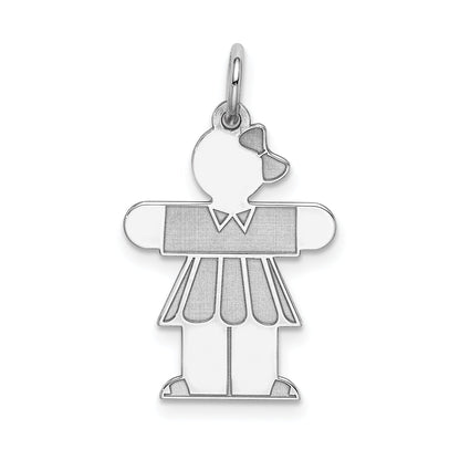 Sterling Silver Rhodium Plated Kid Charm