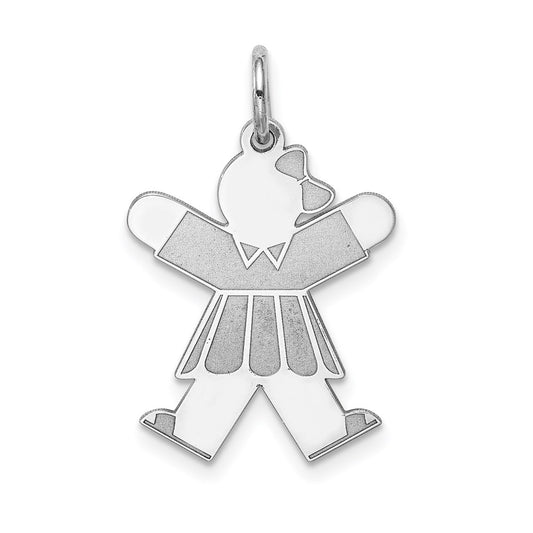 Sterling Silver Rhodium Plated Kid Charm