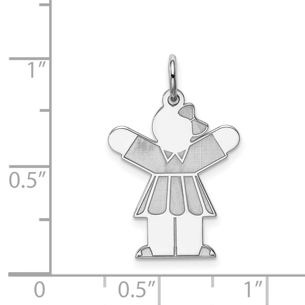 Sterling Silver Rhodium Plated Kid Charm