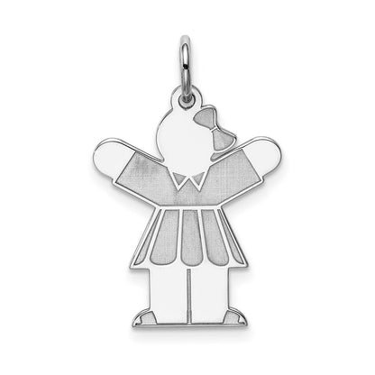 Sterling Silver Rhodium Plated Kid Charm
