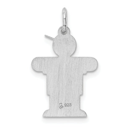Sterling Silver Rhodium Plated Kid Charm