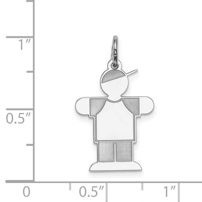 Sterling Silver Rhodium Plated Kid Charm