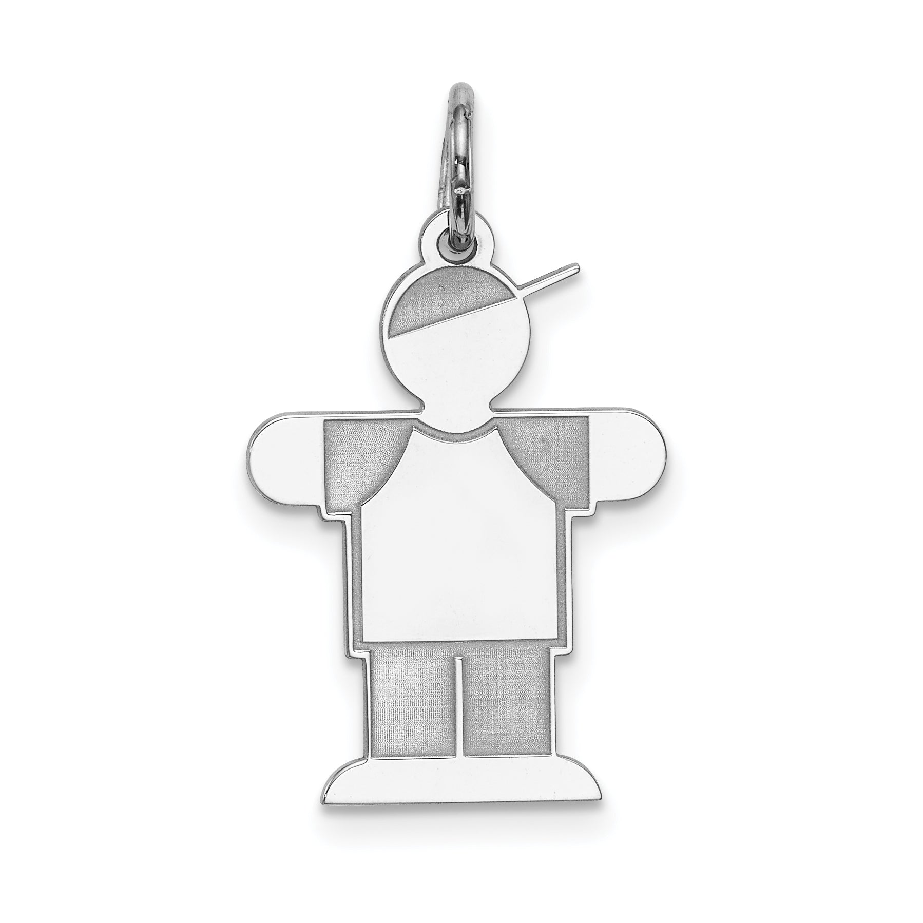 Sterling Silver Rhodium Plated Kid Charm
