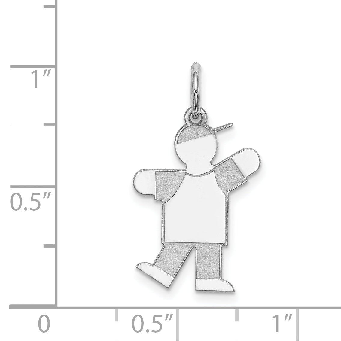 Sterling Silver Rhodium Plated Kid Charm
