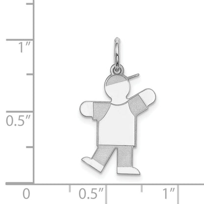Sterling Silver Rhodium Plated Kid Charm