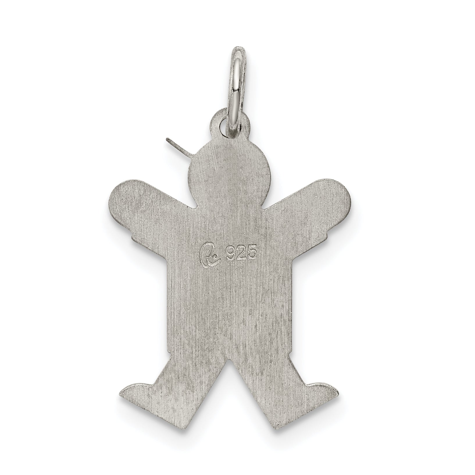 Sterling Silver Rhodium Plated Kid Charm