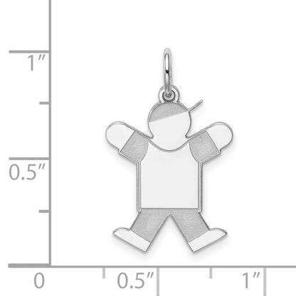 Sterling Silver Rhodium Plated Kid Charm