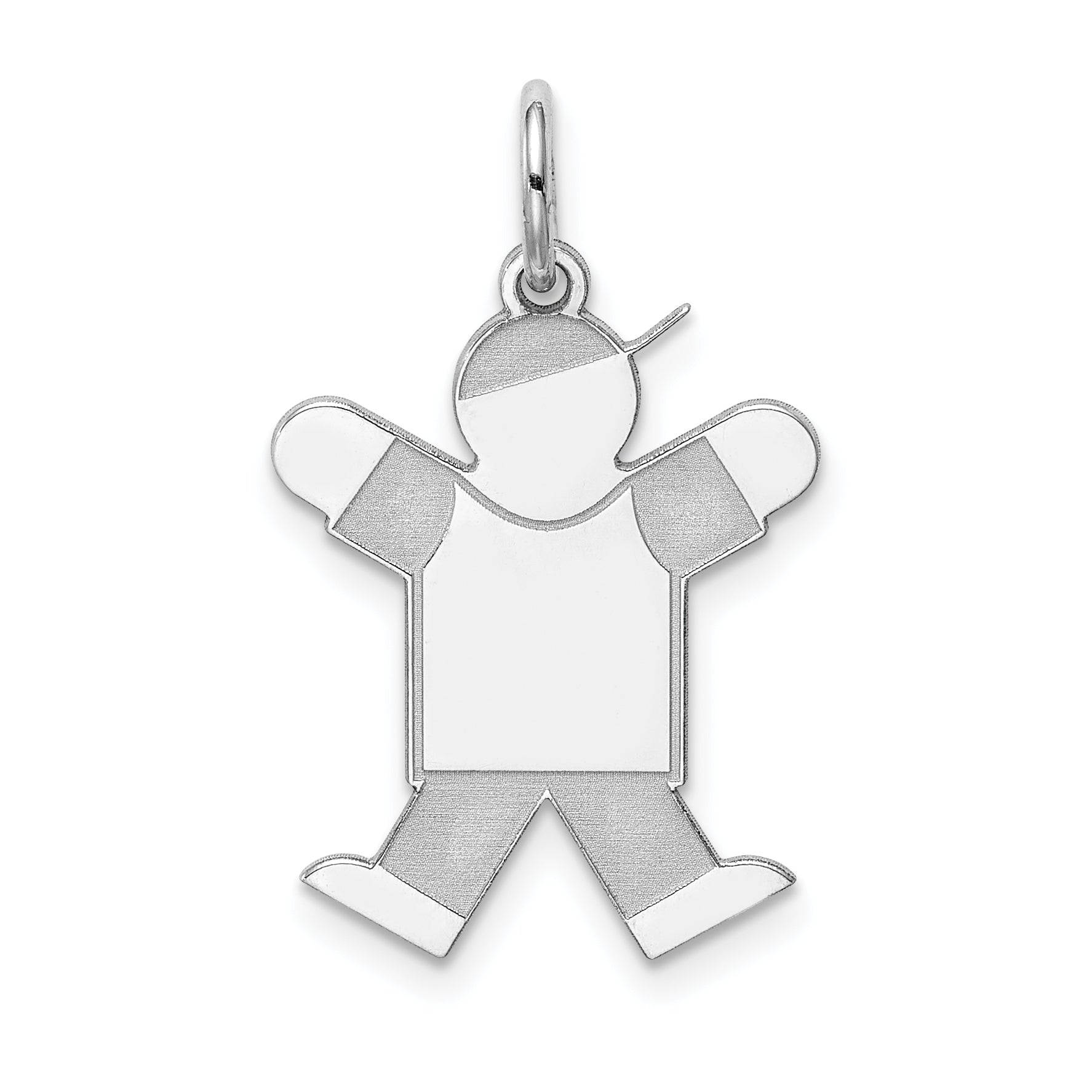 Sterling Silver Rhodium Plated Kid Charm