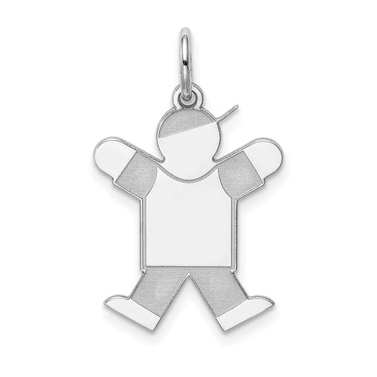 Sterling Silver Rhodium Plated Kid Charm