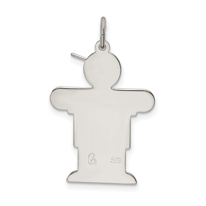 Sterling Silver Rhodium Plated Kid Charm