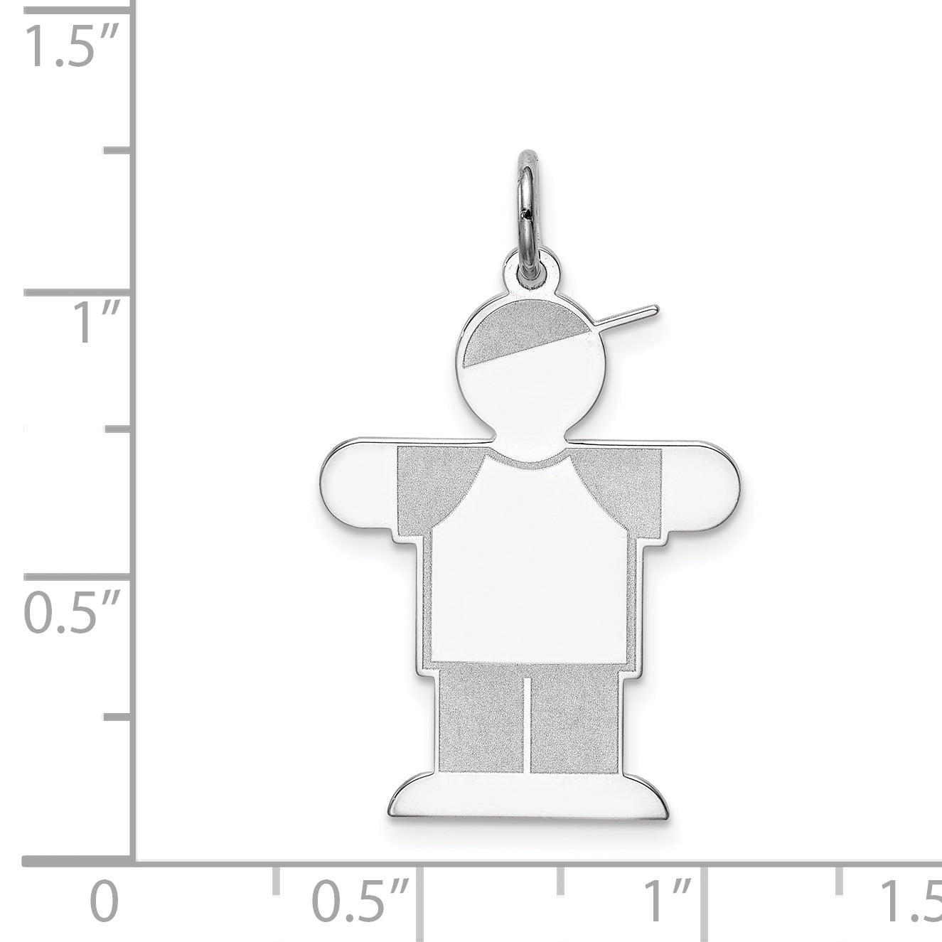Sterling Silver Rhodium Plated Kid Charm