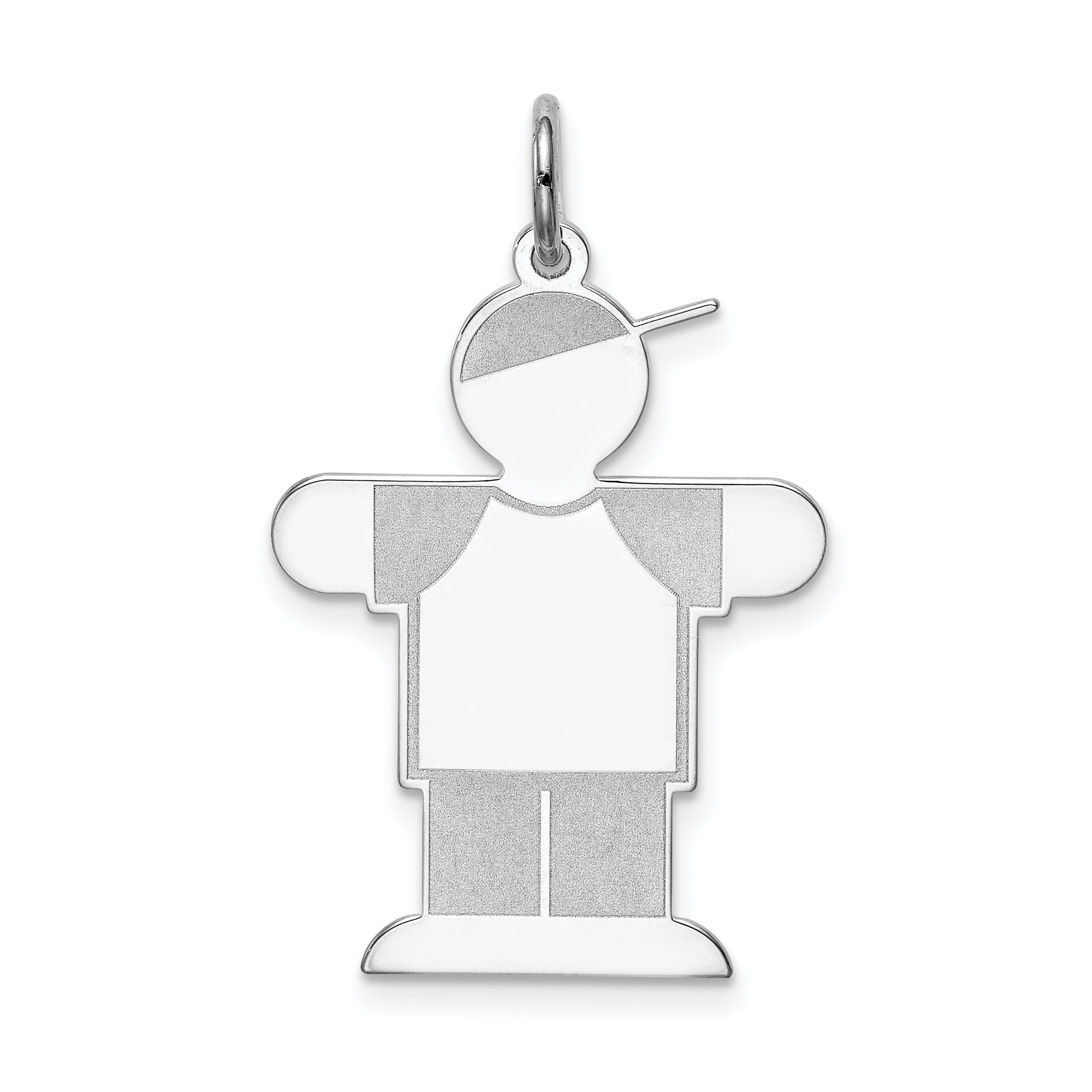 Sterling Silver Rhodium Plated Kid Charm