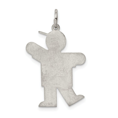 Sterling Silver Rhodium Plated Kid Charm