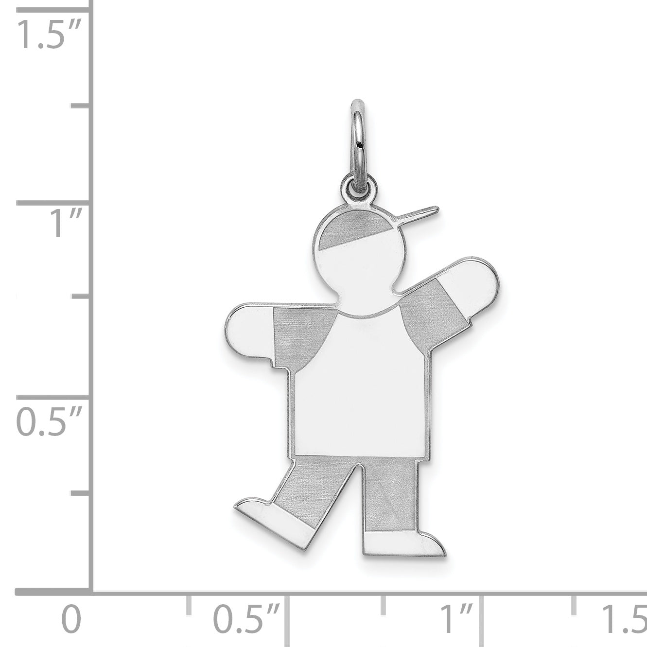 Sterling Silver Rhodium Plated Kid Charm