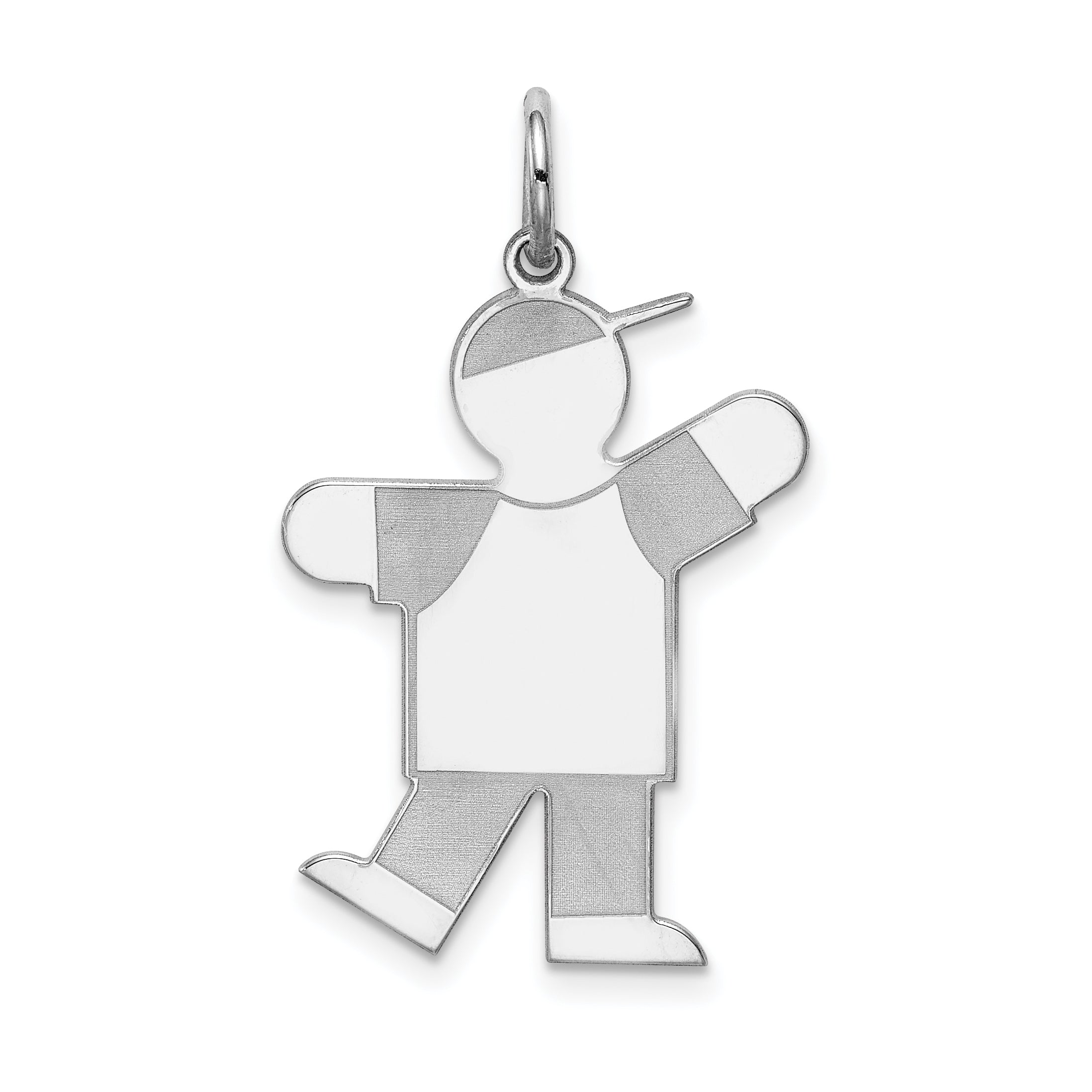 Sterling Silver Rhodium Plated Kid Charm
