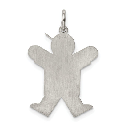 Sterling Silver Rhodium Plated Kid Charm