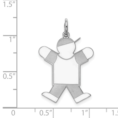 Sterling Silver Rhodium Plated Kid Charm