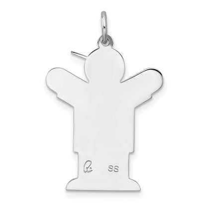 Sterling Silver Rhodium Plated Kid Charm