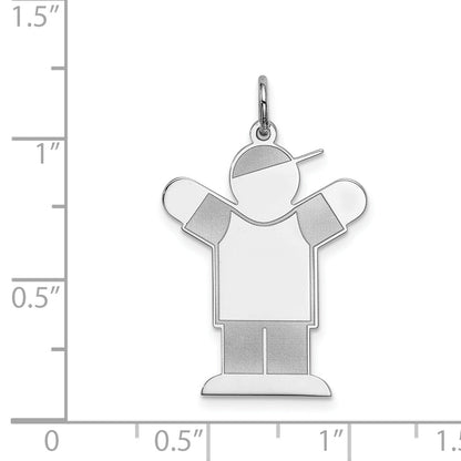 Sterling Silver Rhodium Plated Kid Charm
