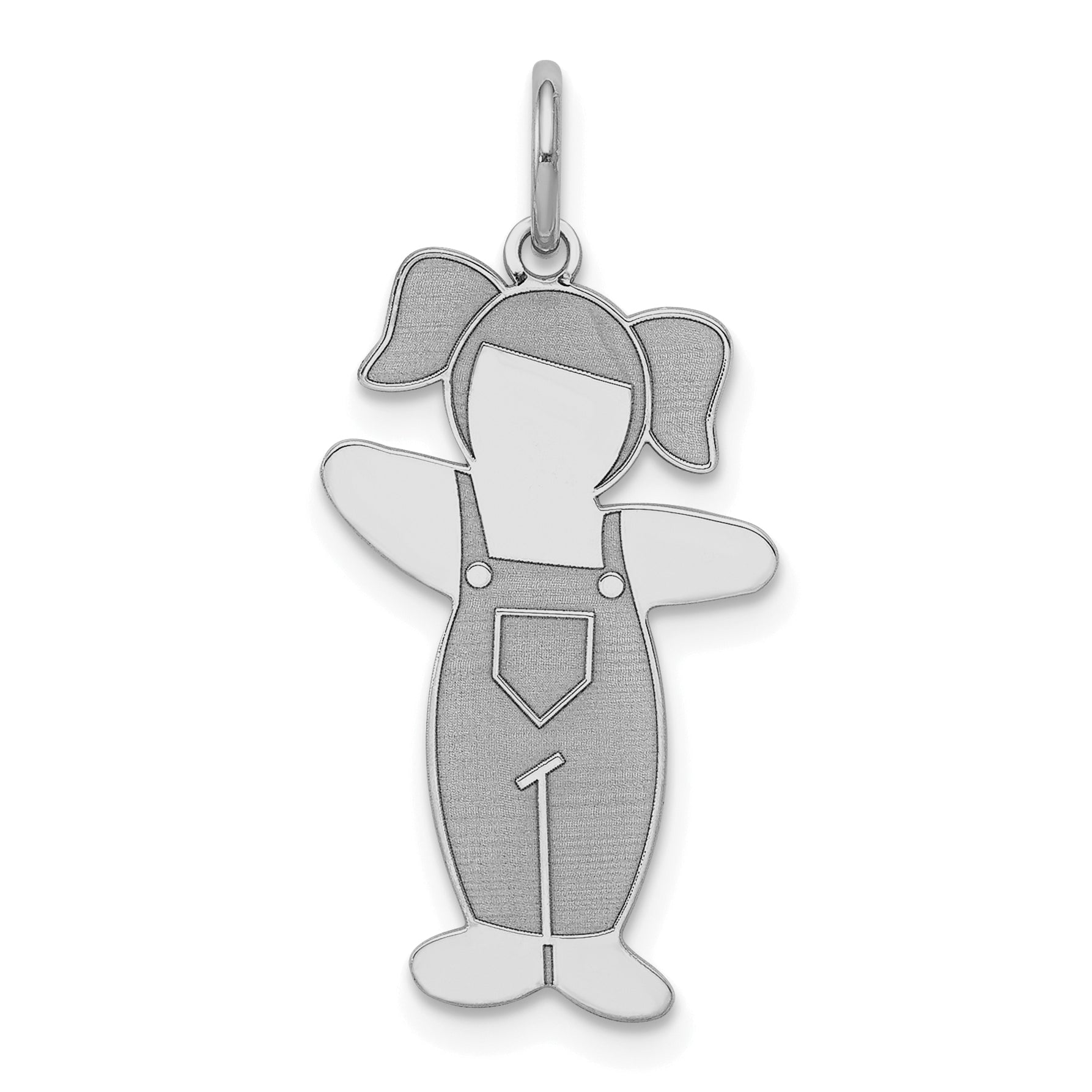 Sterling Silver Rhodium Plated Country Side Cuddle Charm