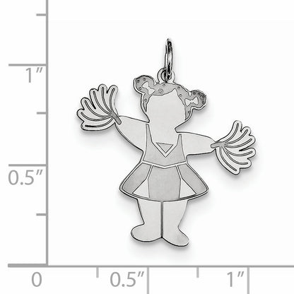 Sterling Silver Rhodium Plated Pom Cuddle Charm