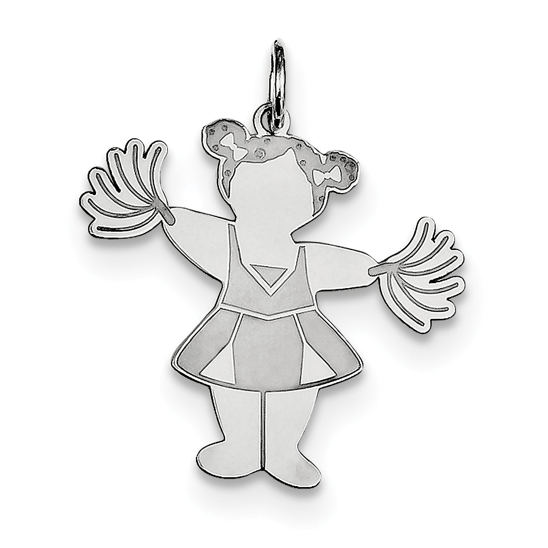 Sterling Silver Rhodium Plated Pom Cuddle Charm