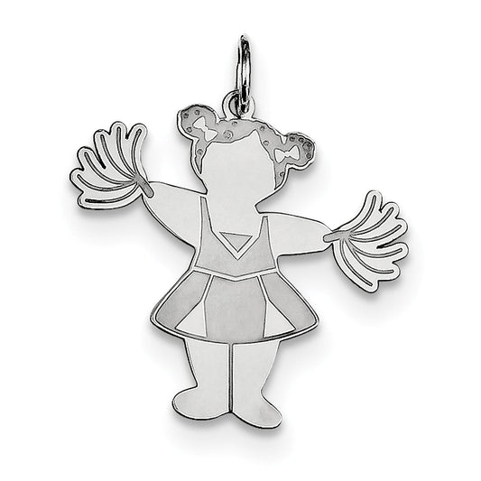 Sterling Silver Rhodium Plated Pom Cuddle Charm