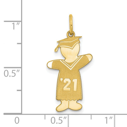 Gold Plated Gp Sterling Silver Class Of 2021 Boy Cuddle Charm