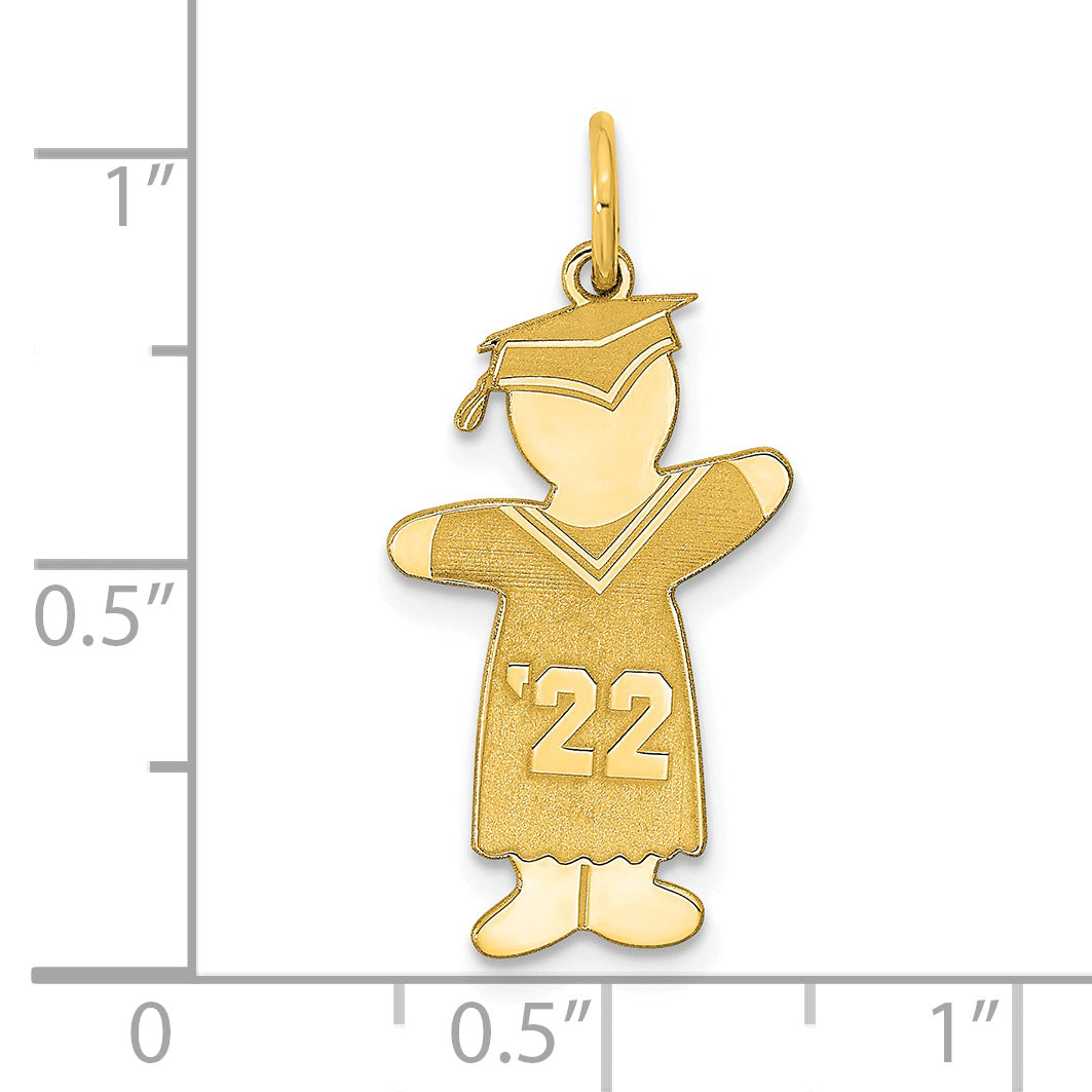 Gold Plated Gp Sterling Silver Class Of 2022 Boy Cuddle Charm
