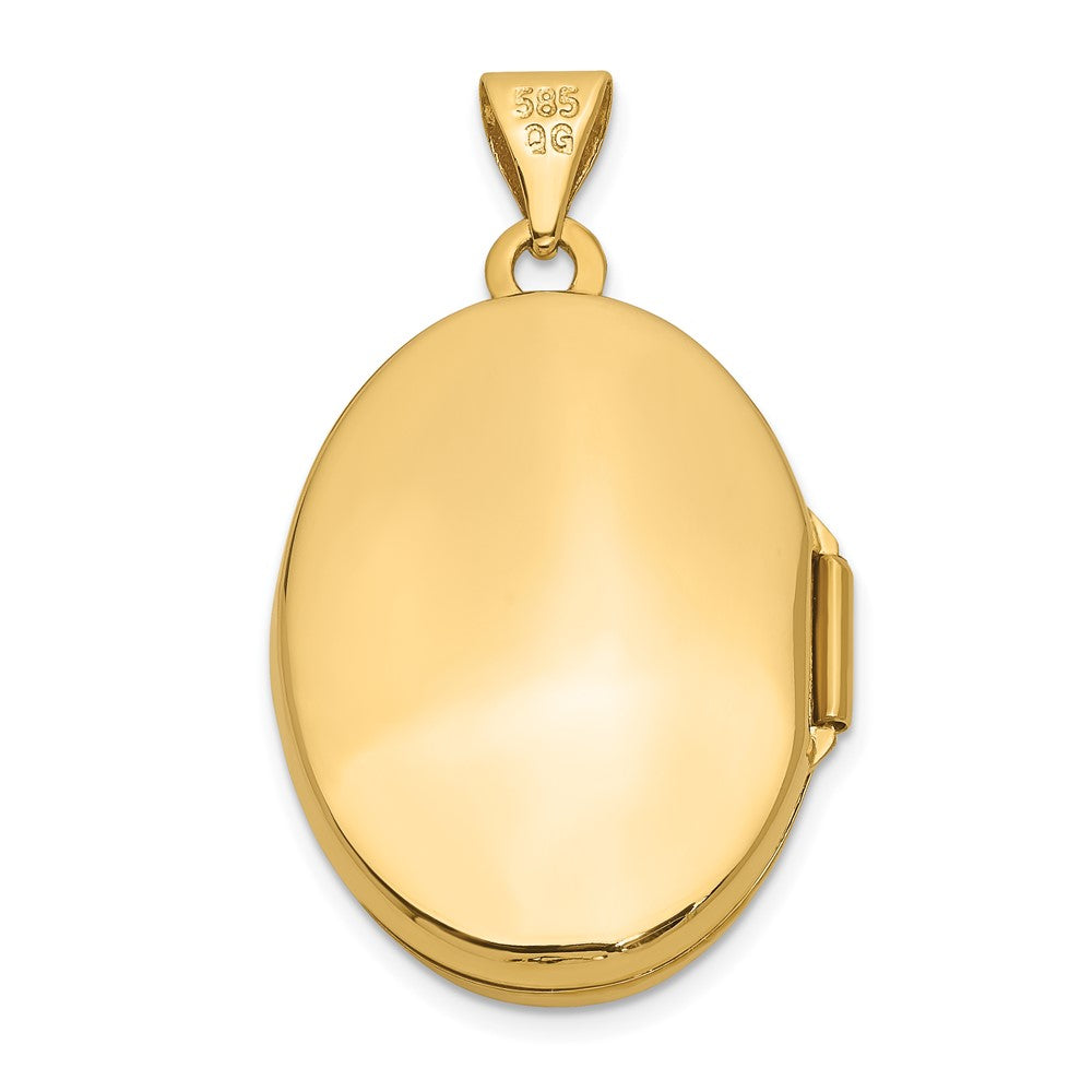 14k Yellow Gold 14k Hand Engraved Floral Oval Locket