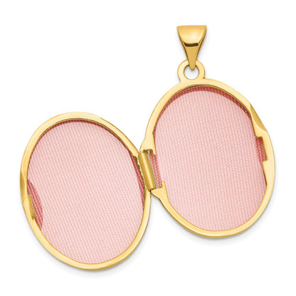 14k Yellow Gold 14k Hand Engraved Floral Oval Locket