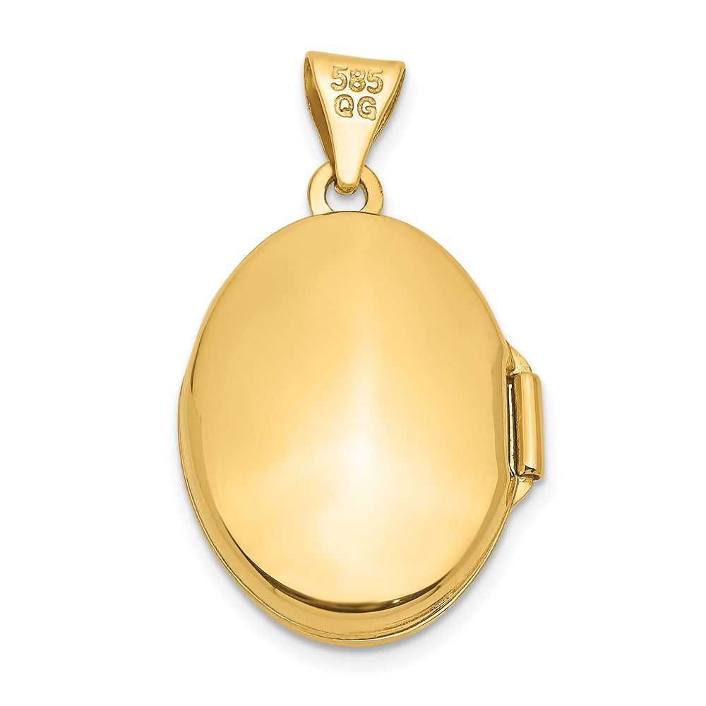14k Yellow Gold 14ky Floral Oval Locket