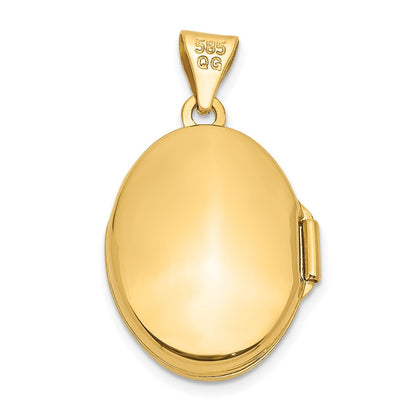 14k Yellow Gold 14ky Floral Oval Locket