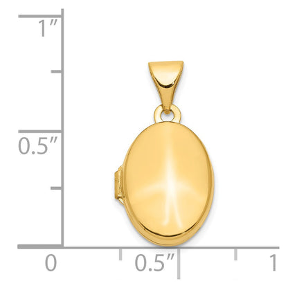 14k Yellow Gold 14ky Plain Polished Oval Locket