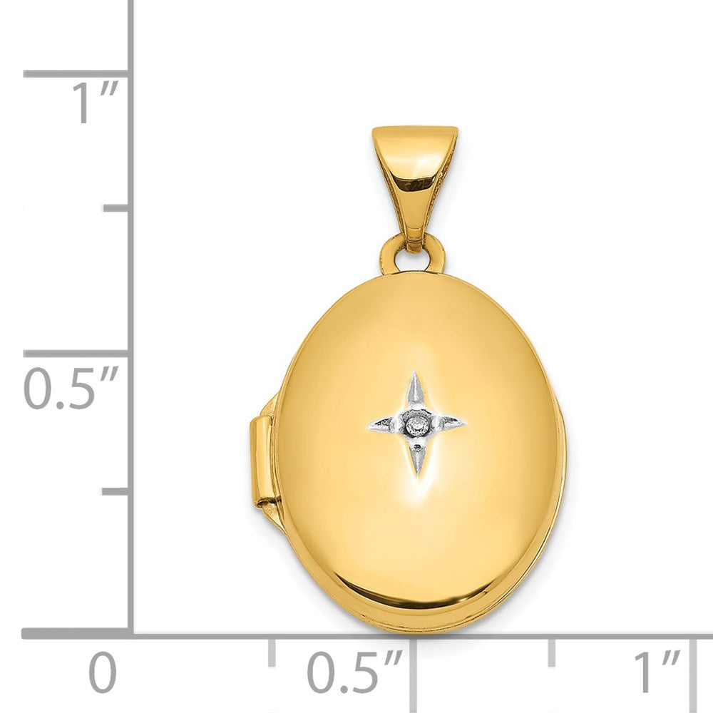 14k Yellow Gold 14k Diamond Oval Locket