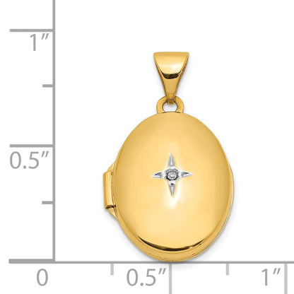 14k Yellow Gold 14k Diamond Oval Locket