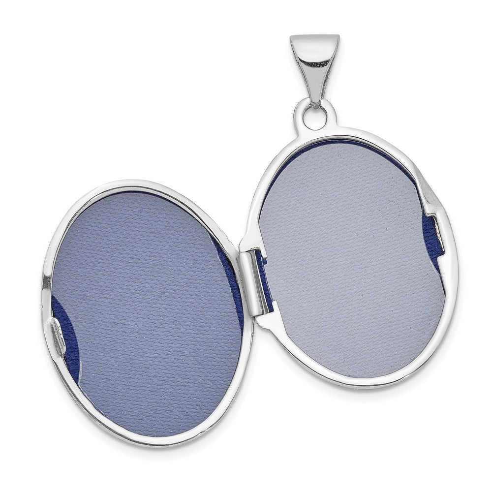 14k White Gold 14k White Gold Scroll Design Domed Oval Locket