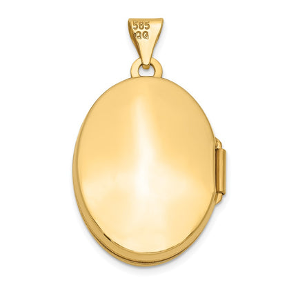 14k Yellow Gold 14k Domed Scroll Design Oval Locket