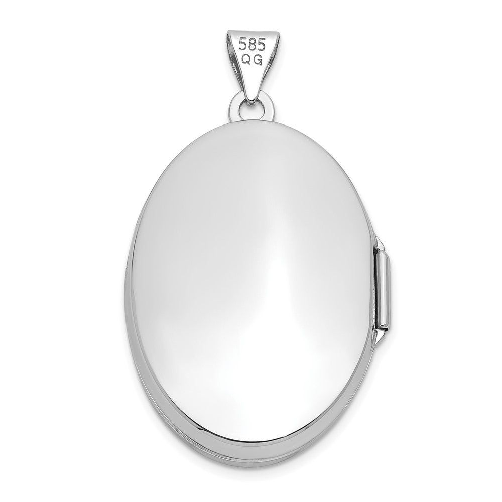 14k White Gold 14k White Gold Polished Domed Oval Locket