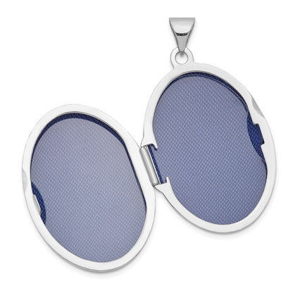 14k White Gold 14k White Gold Polished Domed Oval Locket