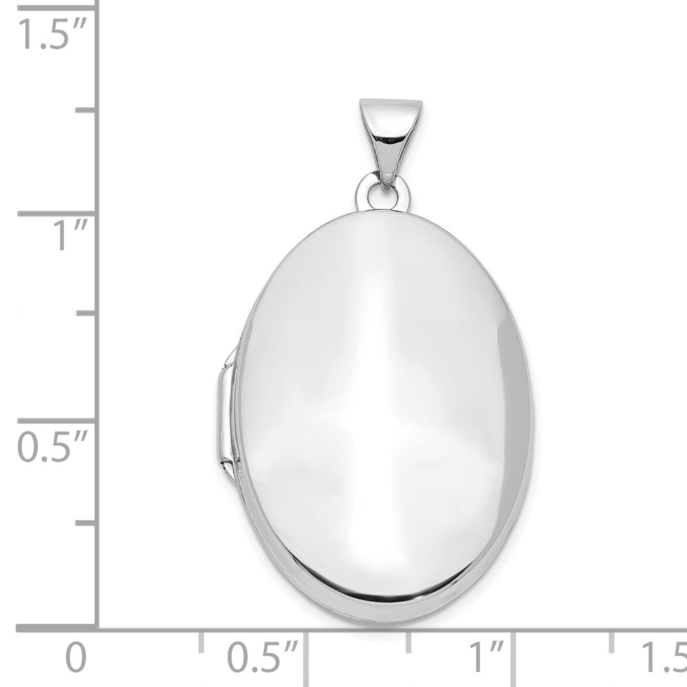 14k White Gold 14k White Gold Polished Domed Oval Locket