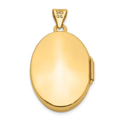 14k Yellow Gold 14k Diamond-shaped Design Oval Locket