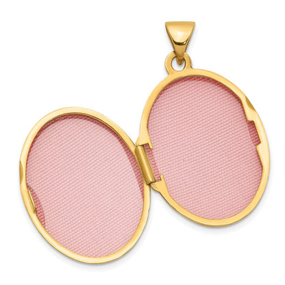 14k Yellow Gold 14k Diamond-shaped Design Oval Locket