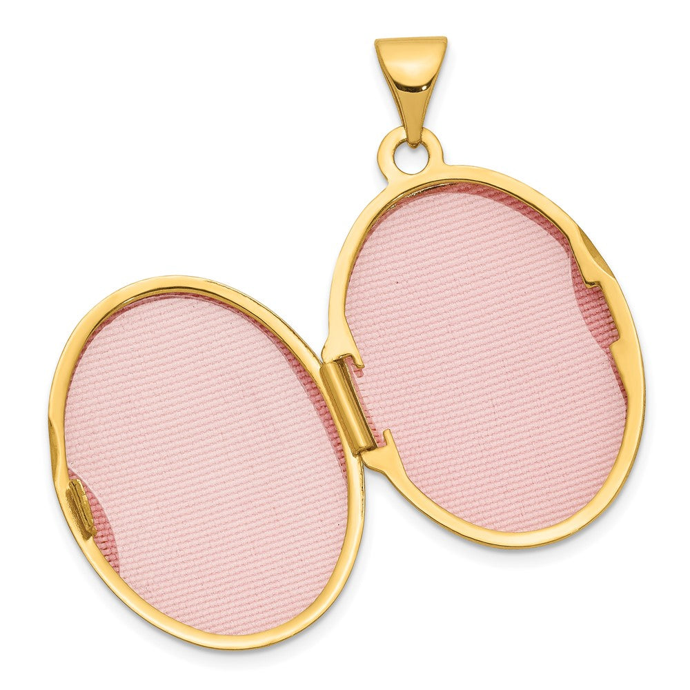 14k Yellow Gold 14k Yellow Gold Scroll Heart Design Oval Locket