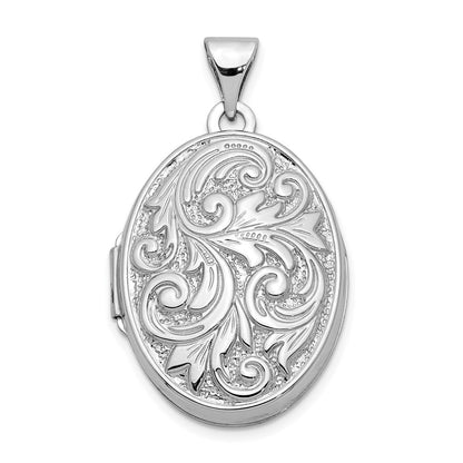 14k White Gold 14k White Gold Polished Reversible Love You Always Oval Locket